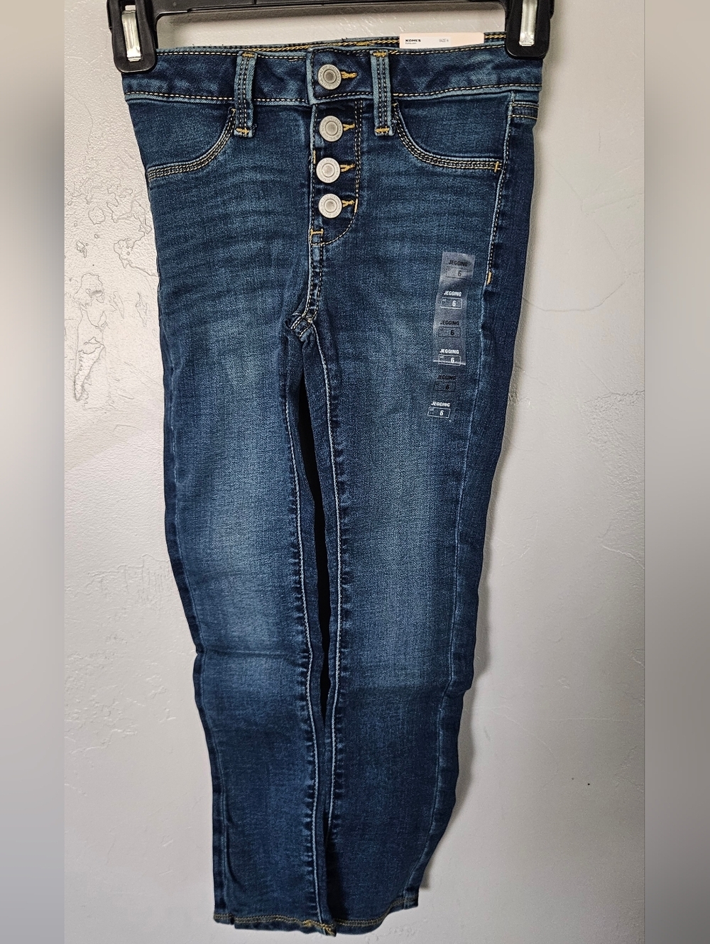 SO NWT Girls 6 Dark Wash High Rise Jeggings Exposed Button Fly Jeans Denim